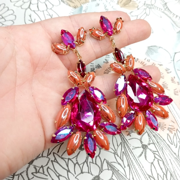 ✨NEW CRYSTAL EARRINGS COLLECTION✨ Smoky Cubic Zirconia Brass Colour Earr… - Picture 11 of 15